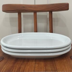 Set of 3 Vintage IKEA White Oval Plate Portugal Used